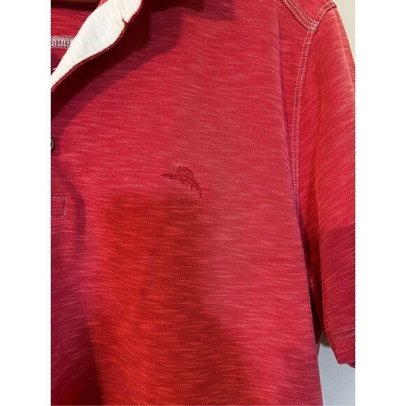 Tommy Bahama Men’s Size Medium Polo Shirt Red Short Sleeve Casual Golf Top - Picture 4 of 8